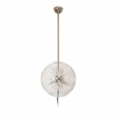 Spherical glass pendant with internal starburst prism 